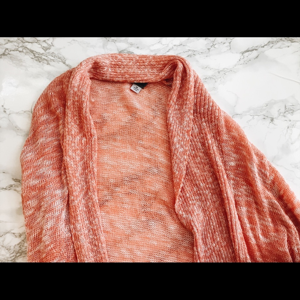 Oversized Orange Marled Drapey Boyfriend Cardigan